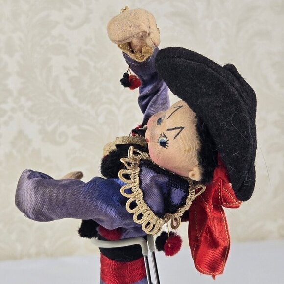 Vintage Klumpe Flamenco Dancer Doll Handmade 1950's Numbered Comes With Stand - Picture 12 of 16